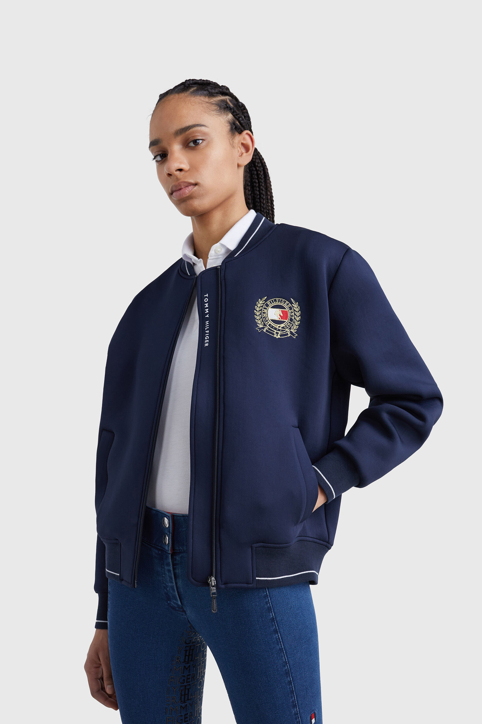 Tommy Hilfiger Equestrian Crest Bomber Sport Jacket horze
