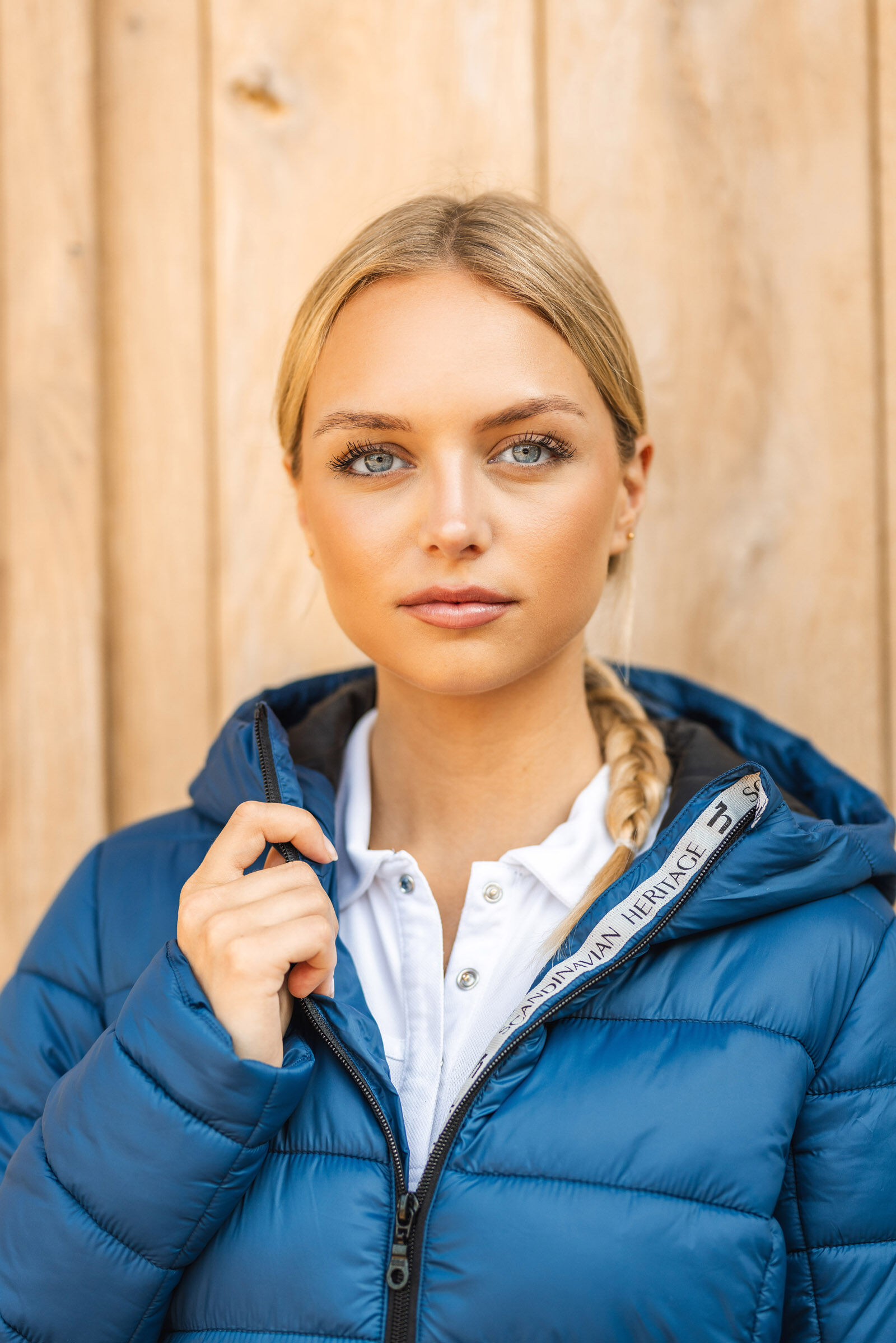 Baby blue hot sale puffer jacket women's
