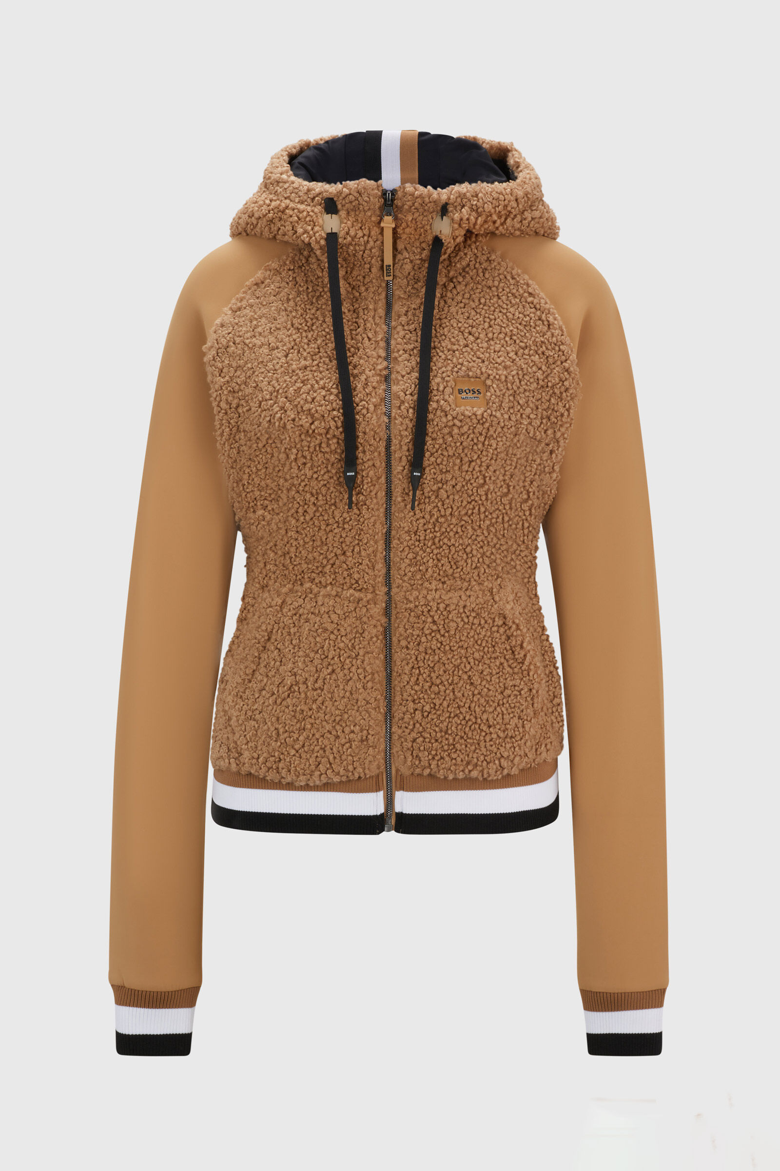Boss Riva Teddy Hybrid Zip Hoodie horze
