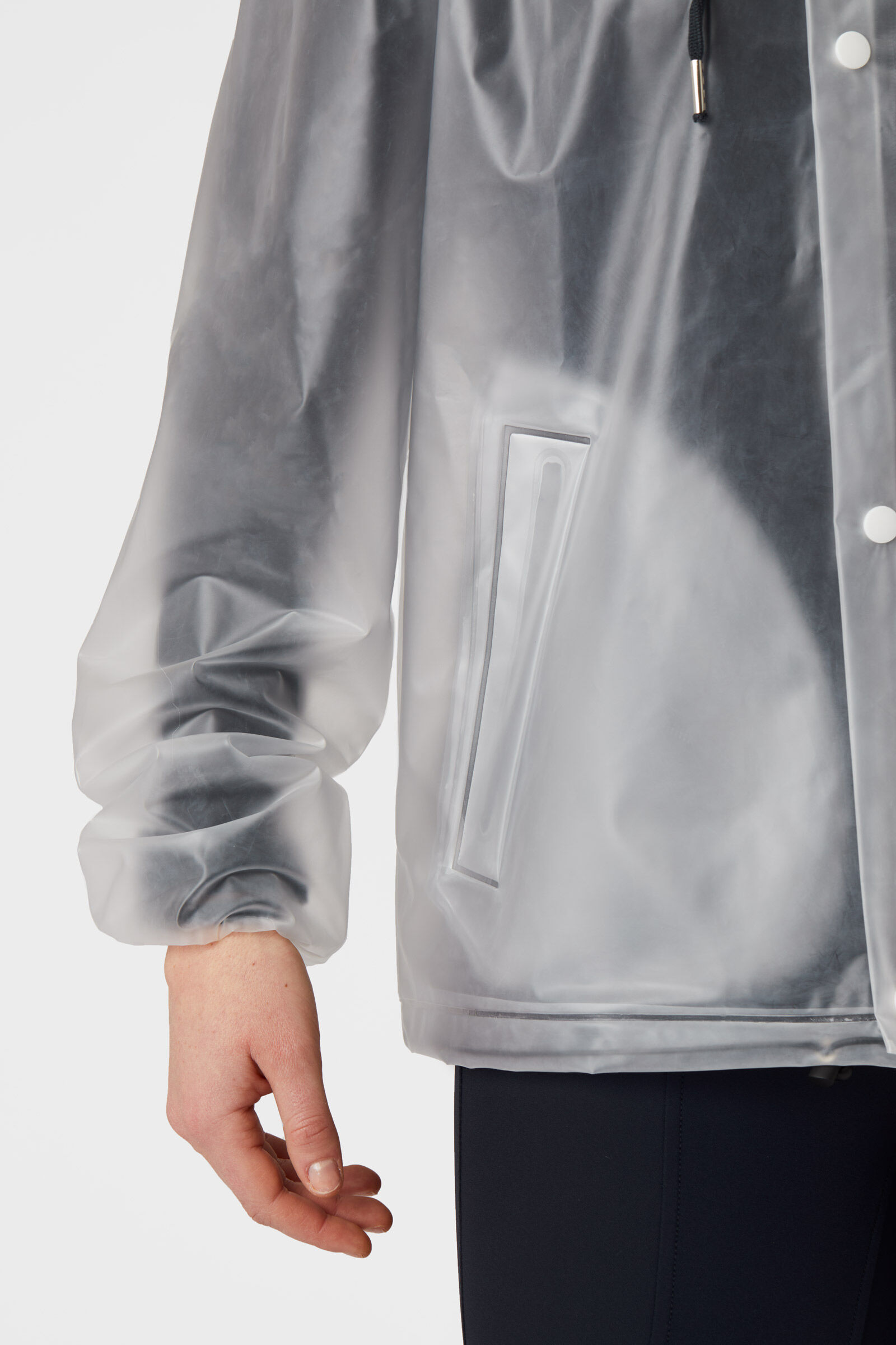 Mens see through best sale rain jacket