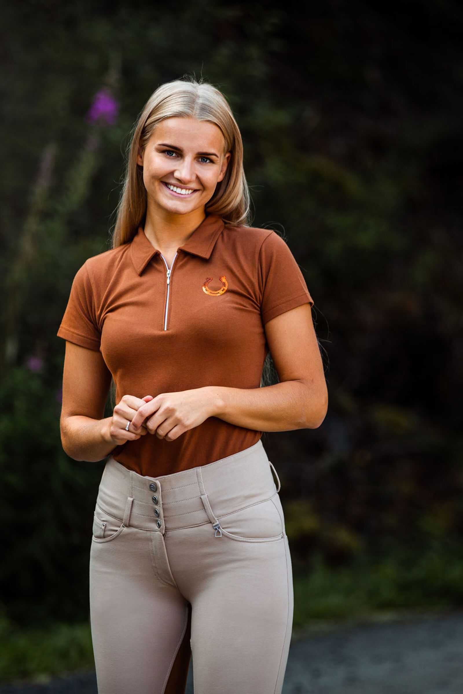 Horze Amy Women's Short Sleeve Cotton Stretch Polo Shirt