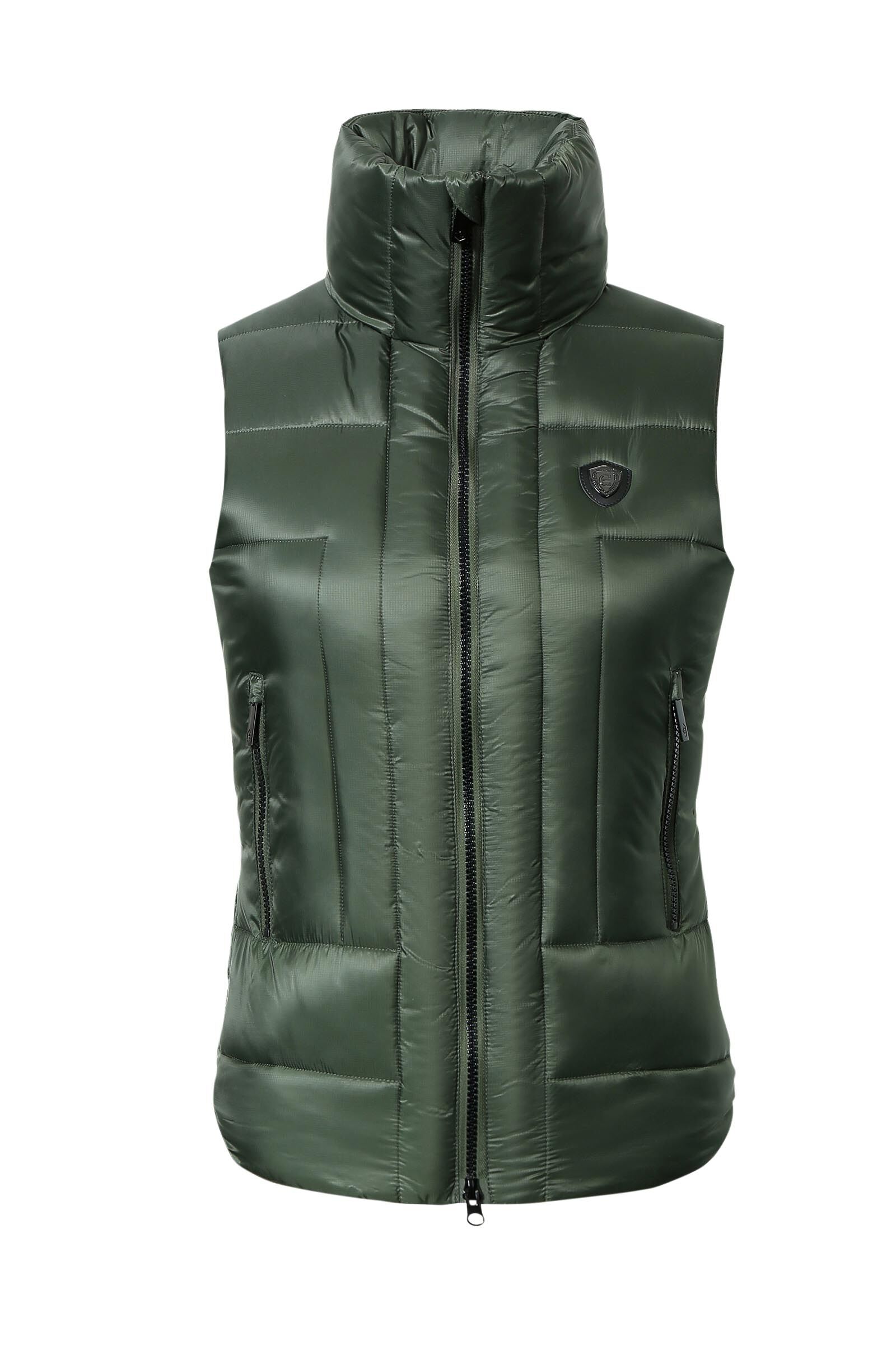 Womens green quilted vest hotsell