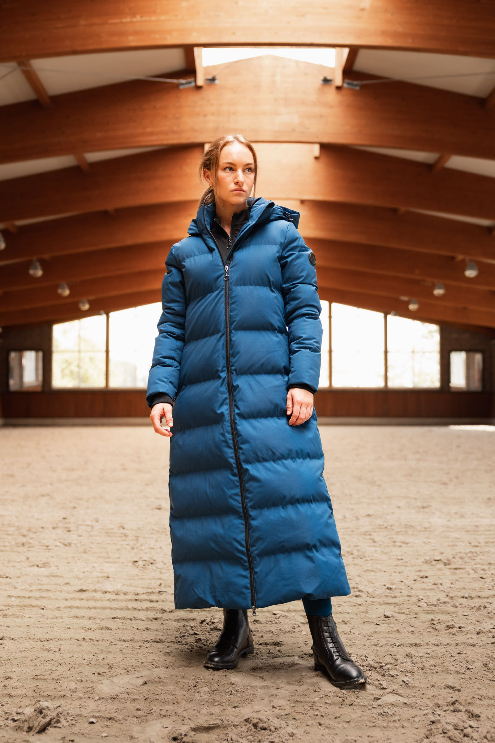 Women's long padded coat with hood best sale