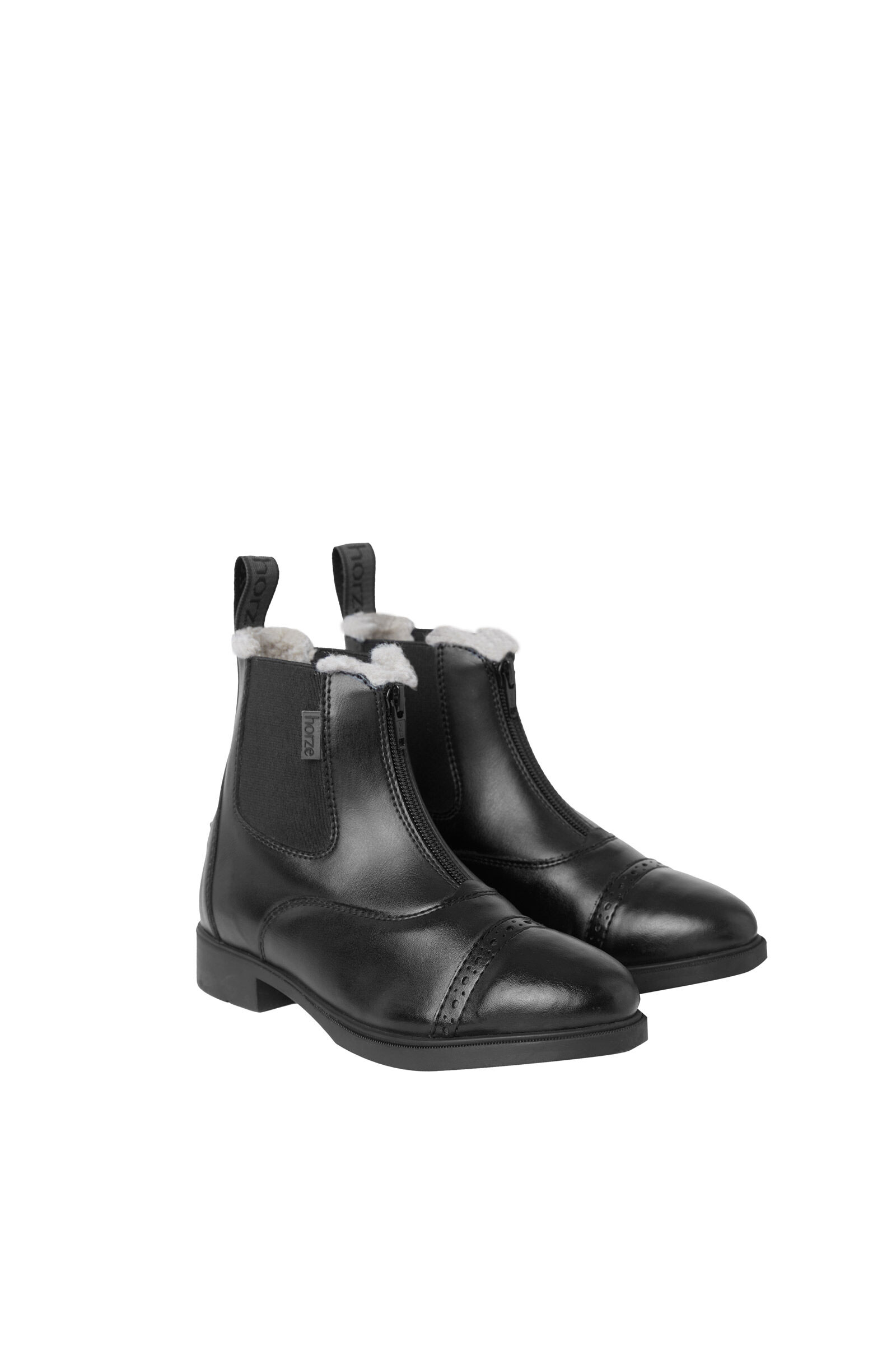Horze Wexford Kids Front Zip Jodhpur Winter Boots with Faux Fur