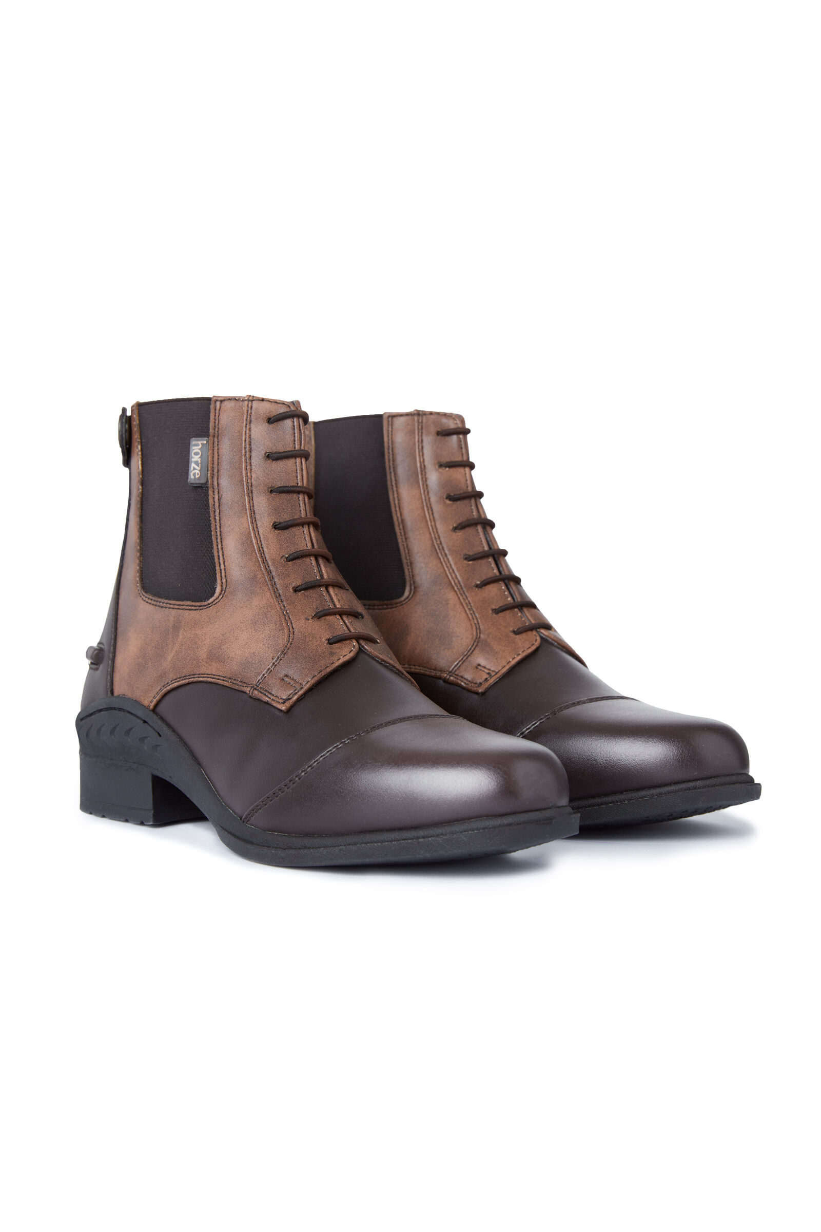 Two tone leather riding boots sales