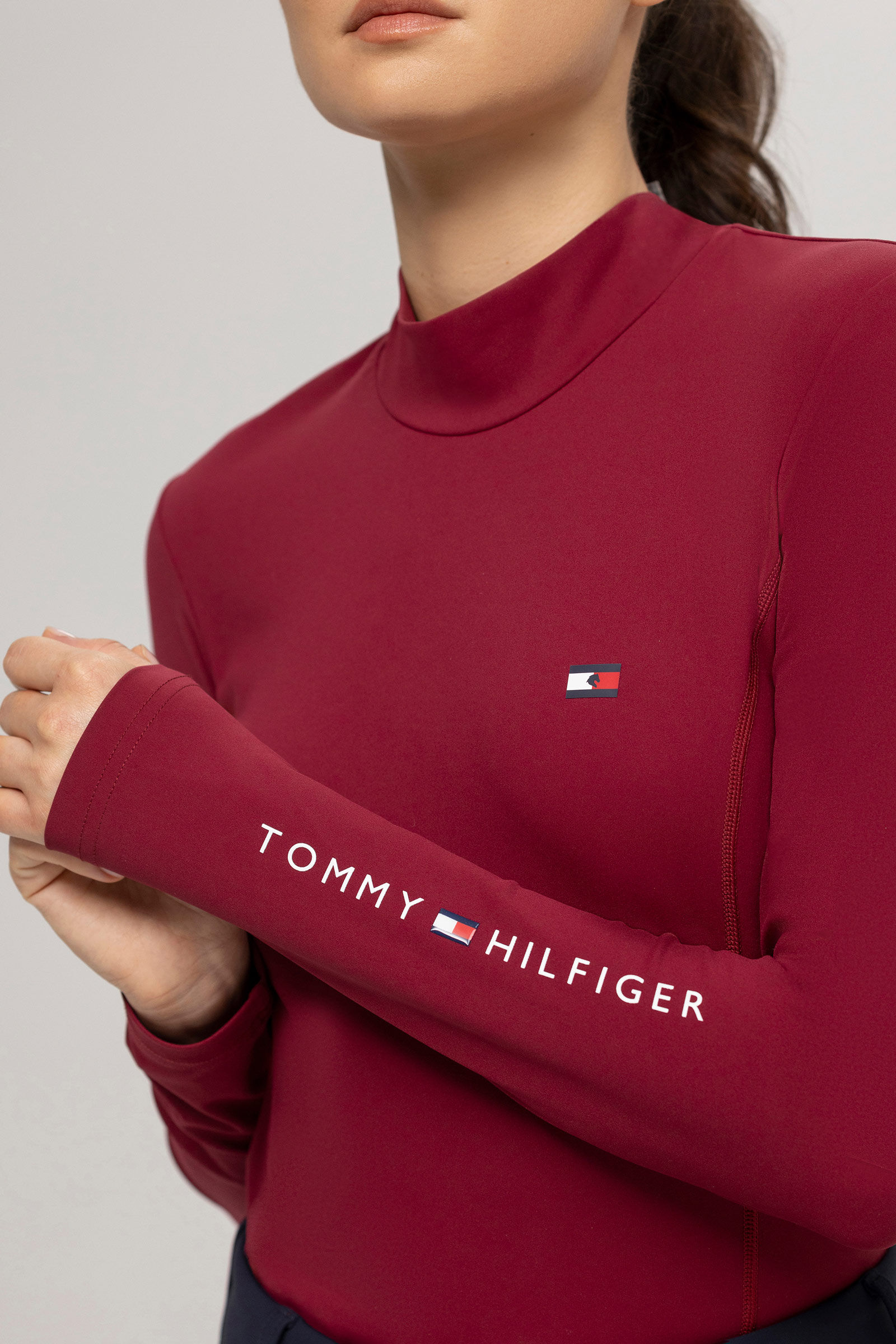Tommy Hilfiger Equestrian High Neck Women s Long Sleeve Baselayer Shirt horze