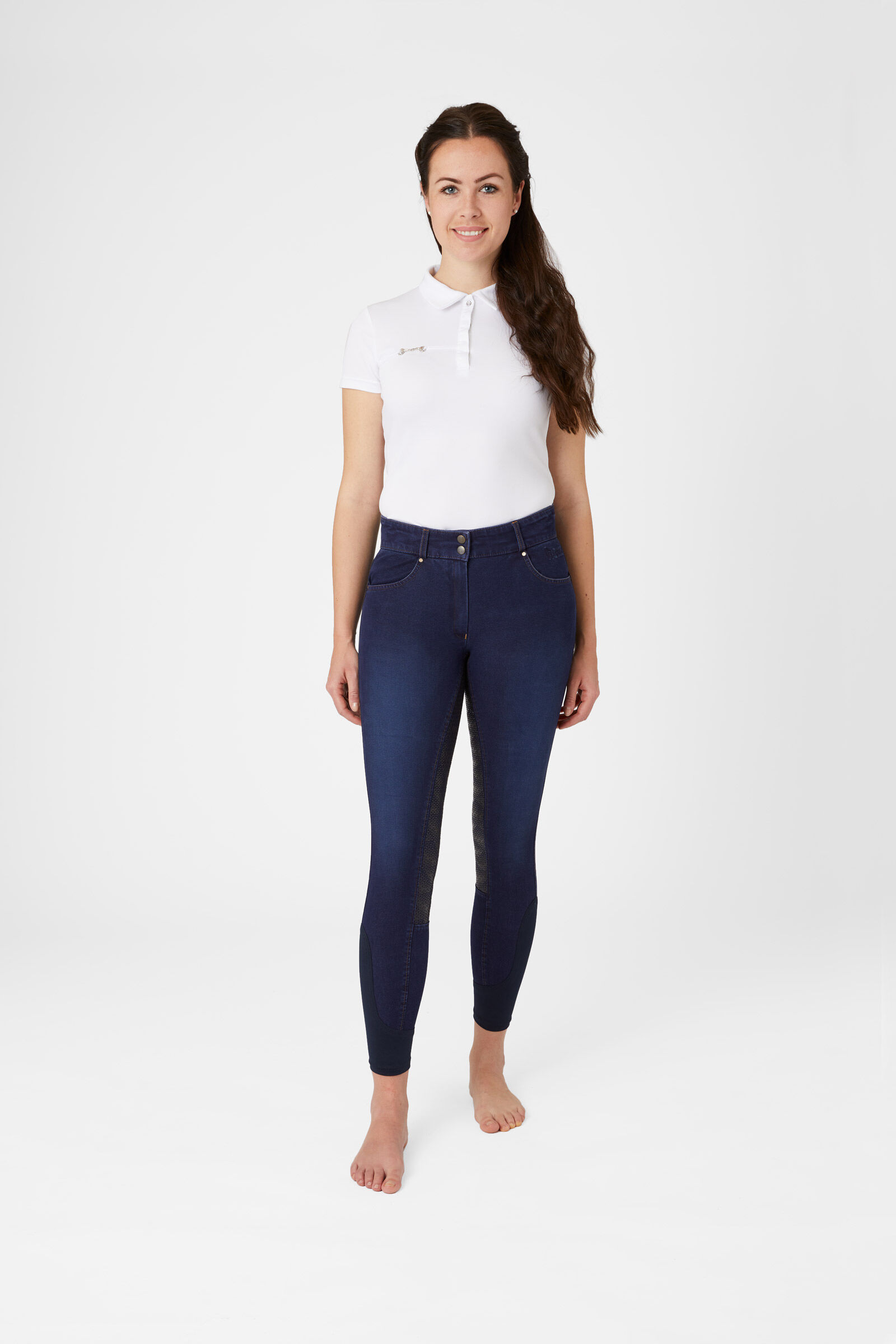 Horze Women s Leather Silicone Full Seat Denim Breeches