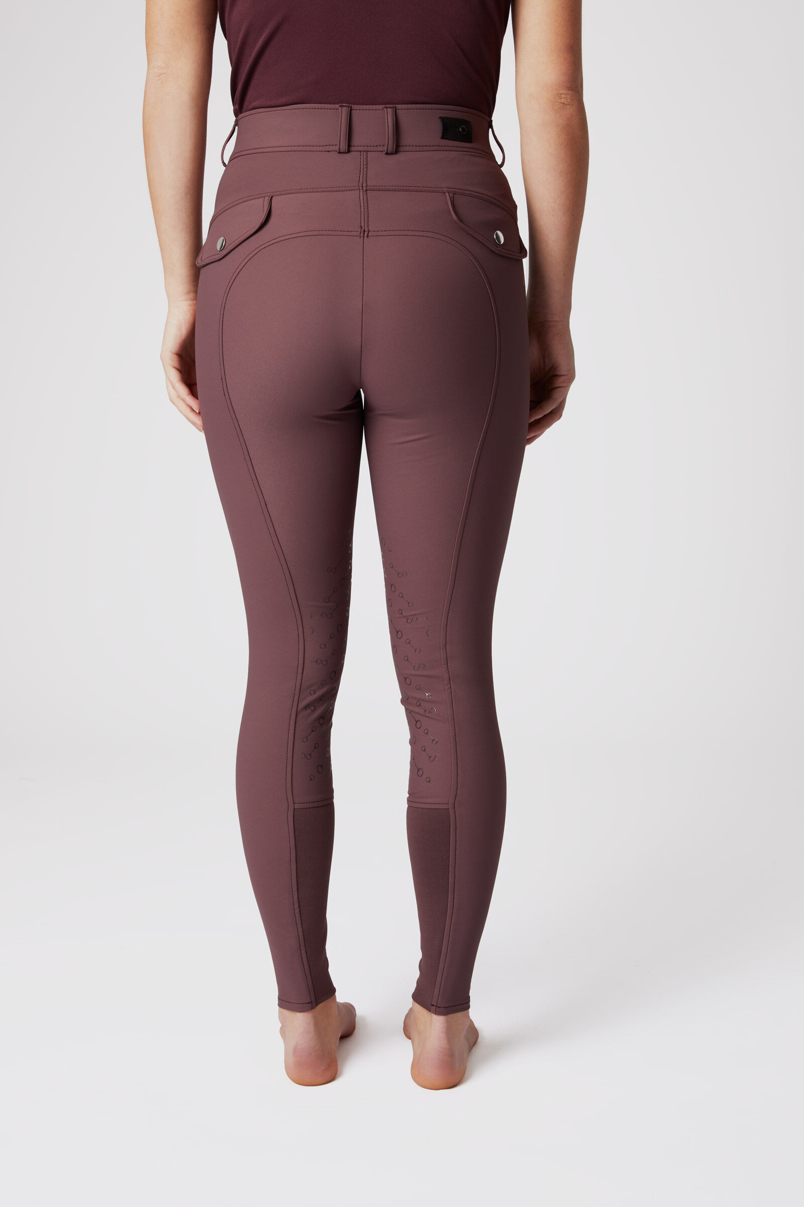 Andrea High Waist Silicone Knee Patch Breeches For Woman