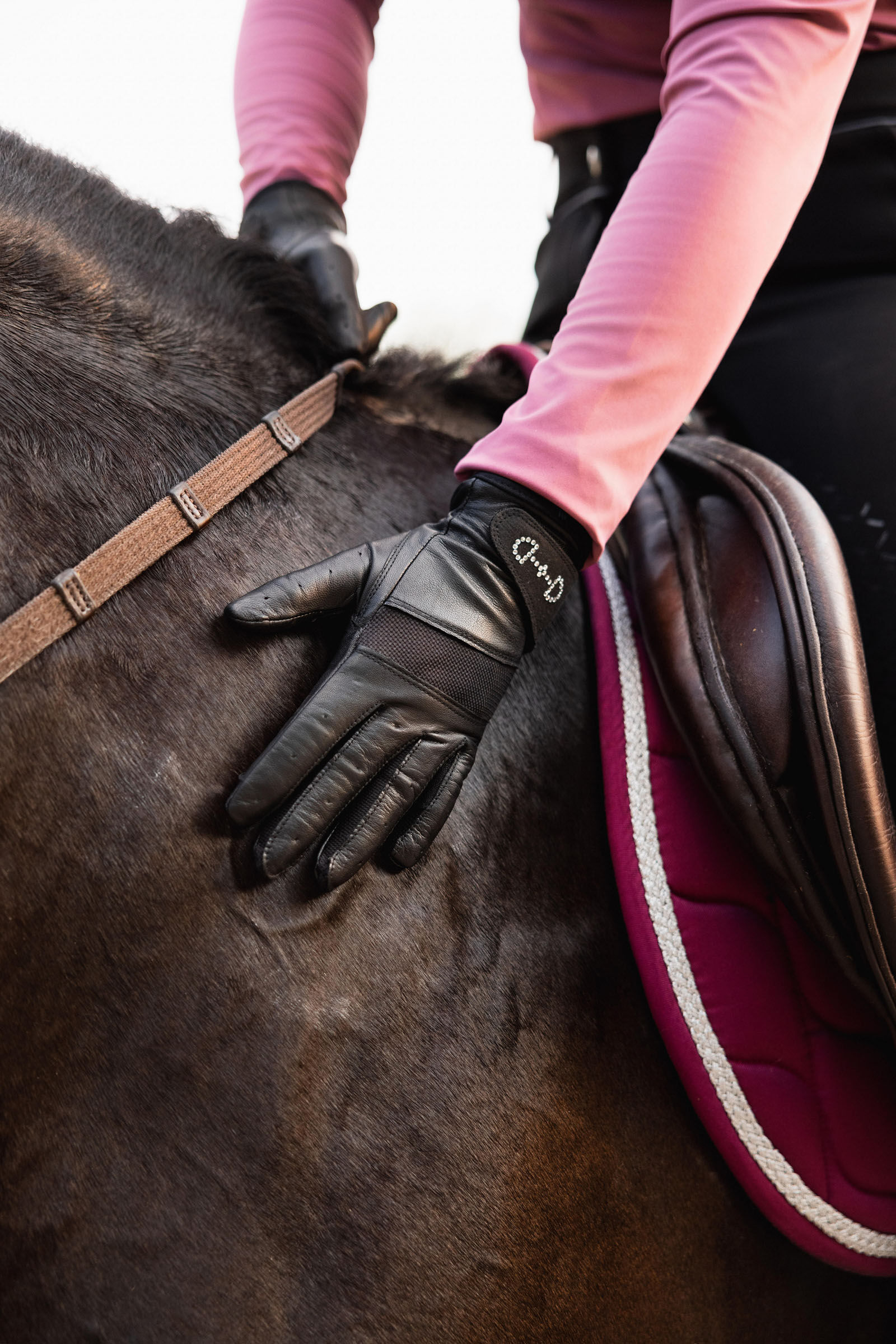 Horze Women s Leather Mesh Riding Gloves