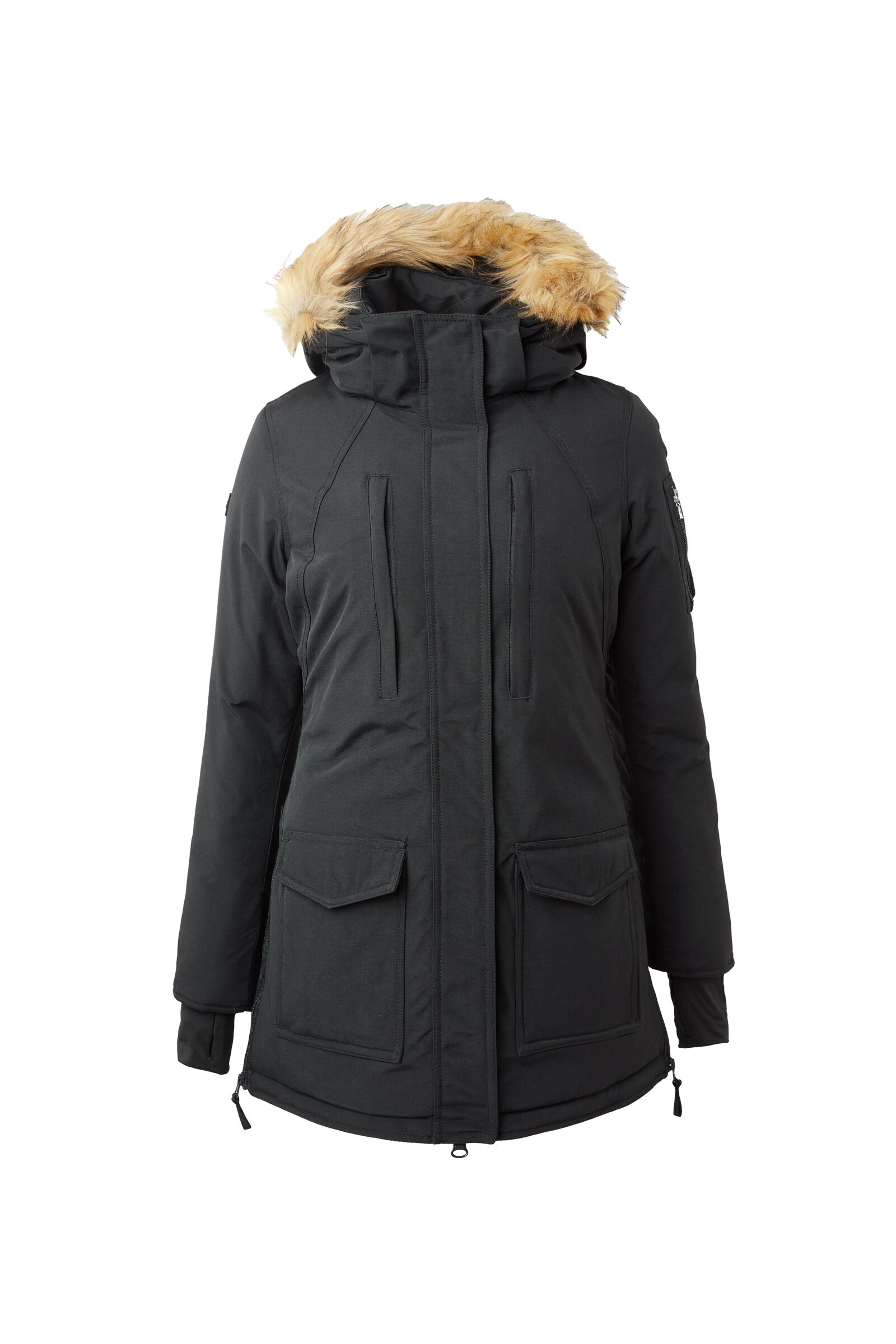 Women's long parka with hood clearance