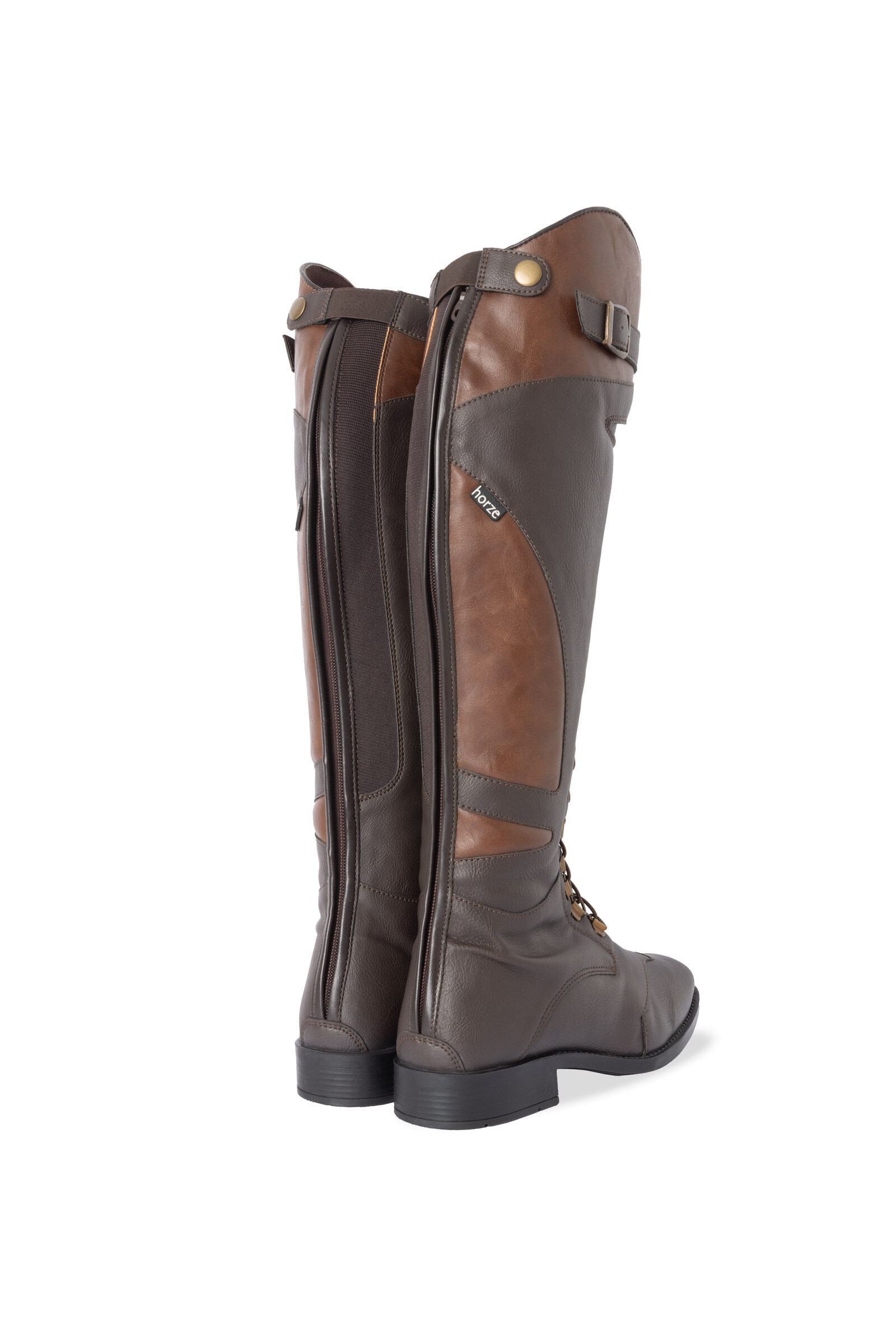 Synthetic Tall Boots with Side Buckle Leg Strap horze