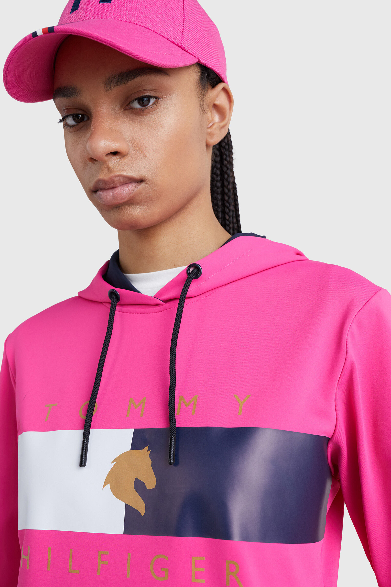 Womens pink tommy hilfiger sweatshirt hot sale
